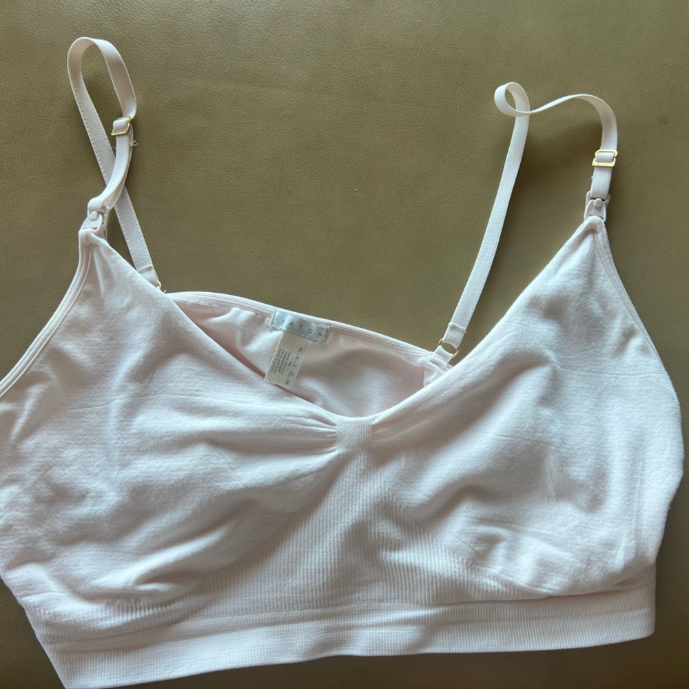 The Hatch essential nursing and pumping bra in petal.